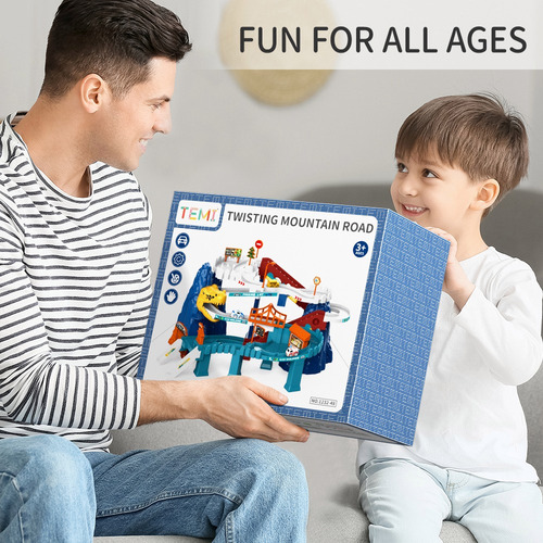 Set De Juego Temi Race Car Track Para Niños Pequeños, Dinosa