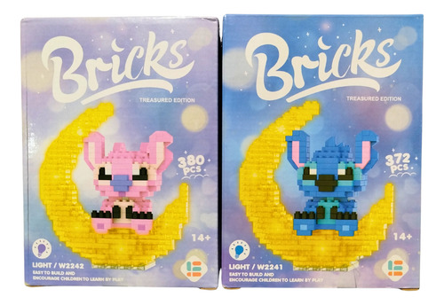 Stich Con Luna Y Luz+ Angela Con Luna Y Luz Figuras Armable 372 Stic