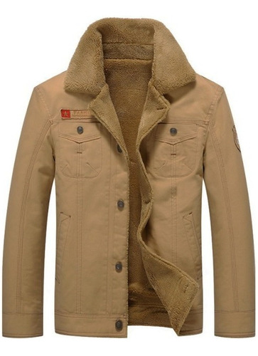 Chaqueta De Mezclilla De Lana Gruesa De Invierno Para Hombre