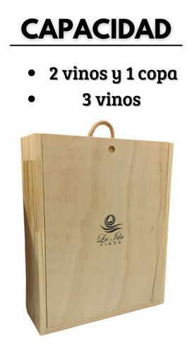 Imagen 2 de 10 de Estuche De Vino De Madera Vacio Regalo. Capacidad 3 Botellas