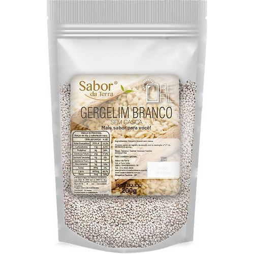 Kit 3x: Gergelim Branco Sem Casca Sabor Da Terra 200g