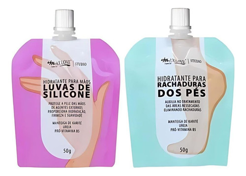 Kit Hidratação Mãos Luvas Silicone E Rachadura Pés Max Love
