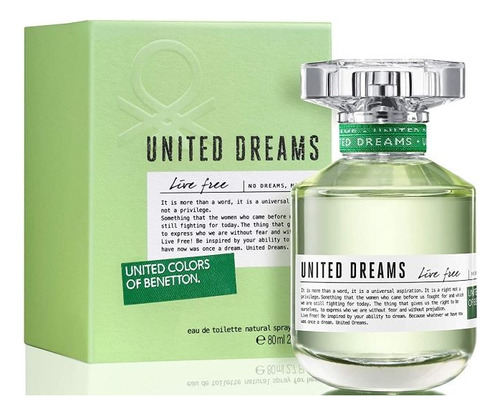 Perfume Benetton United Dreams Live Free 80ml Edt Damas