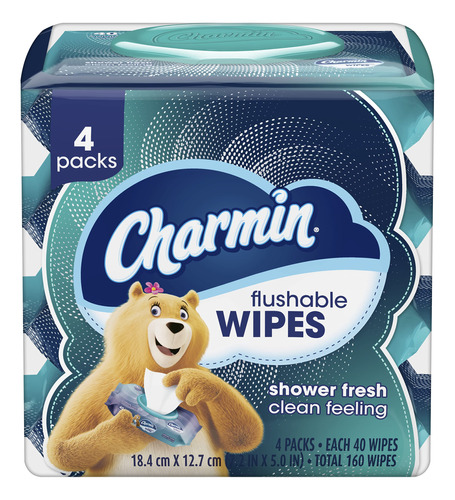 Charmin Toallitas Desechables, 4 Paquetes, 40 Toallitas Por