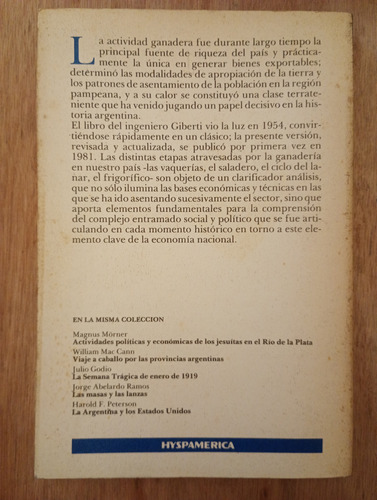 Historia Económica De La Ganaderia Argentina - Horacio C. E. (Usado)