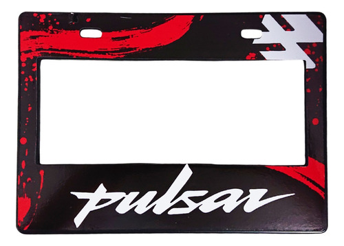 Portaplaca Para Moto Premium Pulsar Negro Rojo
