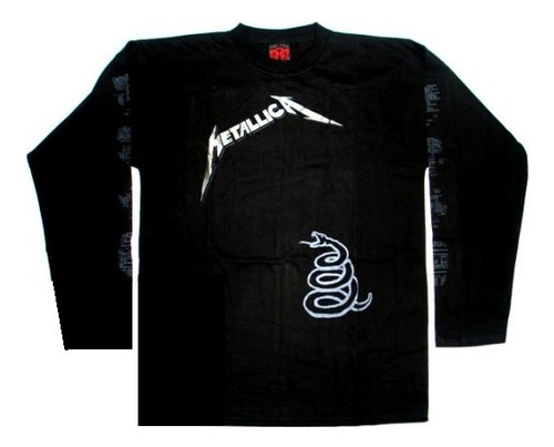 Metallica Black Polo Manga Larga Small [rockoutlet] Saldos