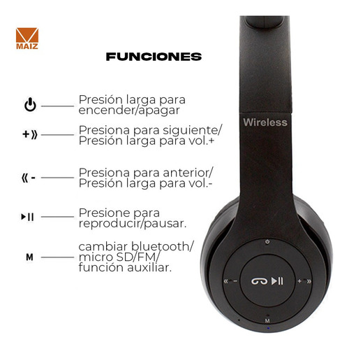 Audifonos Bluetooth Diadema Inalambricos Radio Manos Libres