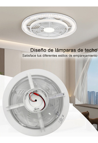 Lámpara Con Ventilador Techo 7 Aspas 150w Con Luz 3 Colores