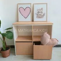 Comprar Juguetero Montessori Con 2 Espacios Y 2 Cajones Armado!