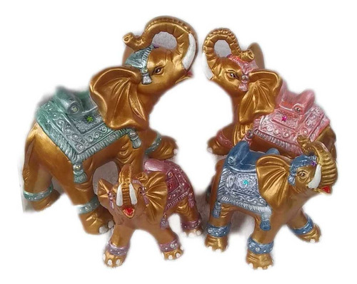 Elefantes De La Abundancia Hermoso Set X 4 Piezas