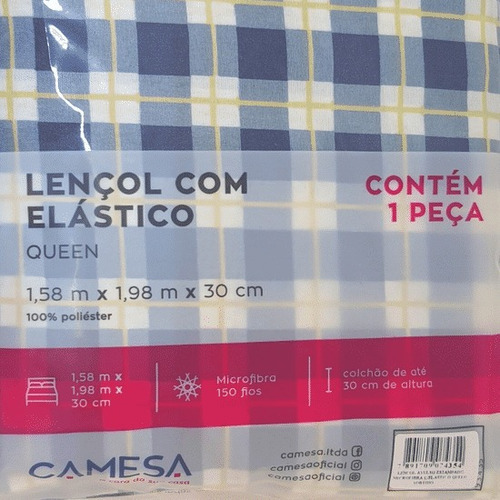 Lençol Casal Para Cama Queen Com Elastico 150 Fio 158x198x30