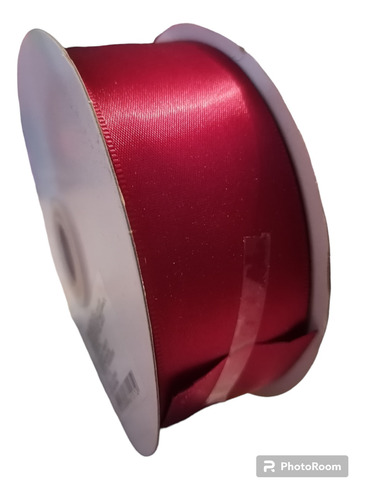  Rollo Listón Satinado Una Cara #9 3.8cm 45mts Rosa Eterna Vino Liso