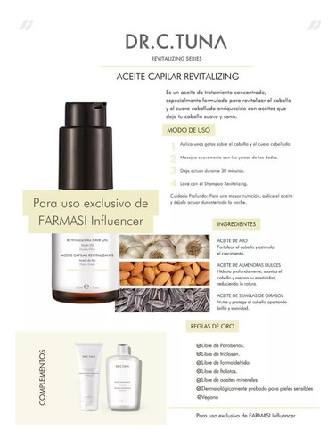 Aceite Capilar Revitalizing Anticaída Dr C Tuna 30 Ml