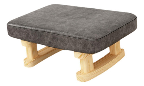 Acogedor Reposapiés De Madera Para La Relajación De Gris