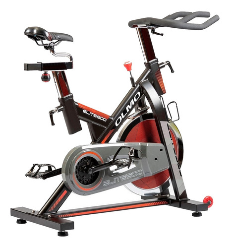 Imagen 2 de 3 de Bicicleta fija Olmo Elite 500 para spinning negra y gris