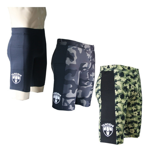 Kit 3 Bermudas Corrida Masculina Com Bolso Lateral Tanoshi