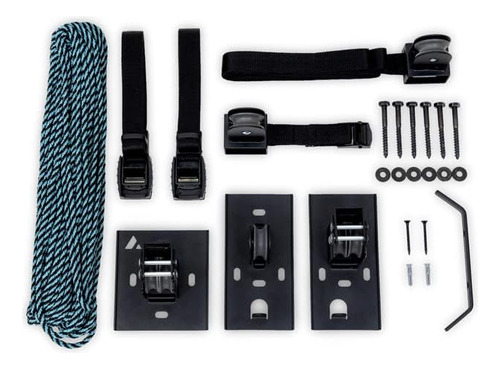 Sistema De Polea Para Kayak Y Canoas Hasta 68 Kg Negro/verde Azulado