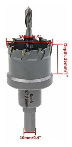 Mecha Copa De Carburo De Tungsteno P/ Acero Inoxidable 38mm