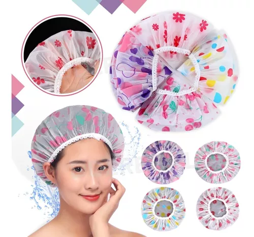 Gorro de baño para mujer y niña, gorros de baño de pila larga, seda de  hielo