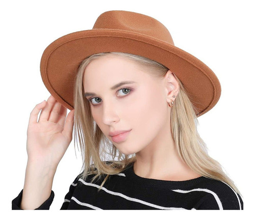Lanzom - Sombrero Clásico De Ala Ancha Flexible Para Mujer.