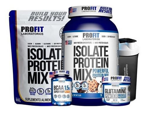 Whey Isolate Mix 907g + Refil + Bcaa 1.5g + Glutamina + Coq 