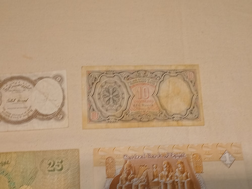 Billetes De Egipto Antiguos One Pound Piastres Son 4