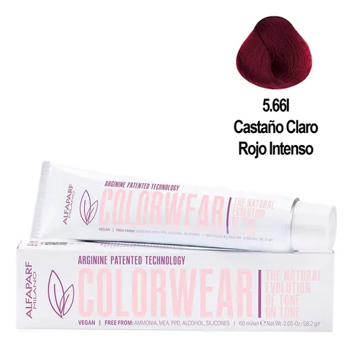 Alfaparf Tintura Vegana Color Wear N° 5.66 100% Cobertura Ca