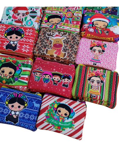 10 Monederos Cartera Yute Imágenes Surtidos 11.5x8 Cm