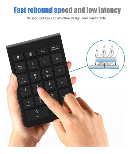 Mini Teclado Numérico Sem Fio Bluetooth De 22 Teclas, Pequen