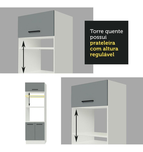 Cozinha Completa Canto Agata Madesa399001 C Arm Bal Stam Bc Cor Branco/Cinza