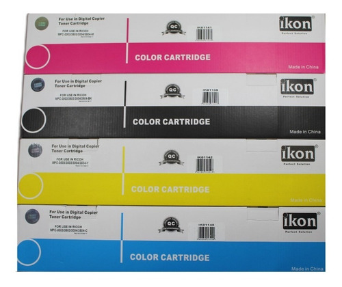 Imagen 3 de 5 de Kit 4 Toner Para Ricoh Mpc 3003/3503/3004/3504 Color Ikon
