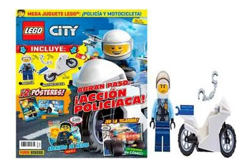 Revista Lego Panini City Incluye Policía Con Motocicleta 