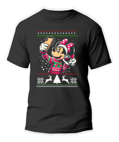 Playera Unisex De Minnie Mouse Navidad