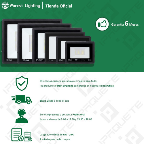 Imagen 6 de 6 de Packx2 Reflector Led 200w Exterior Proyector Luz Fría Cálida