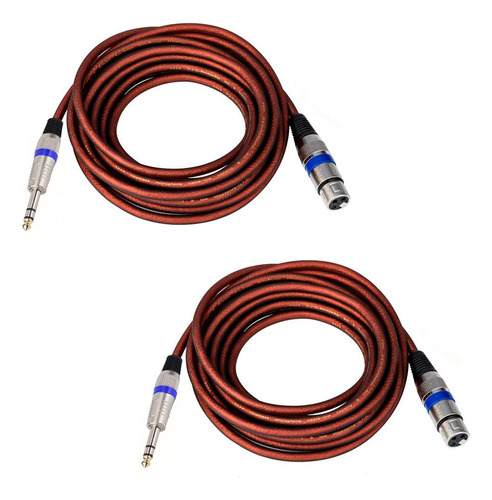 2 Cables De Micrófono Hembra Xlr De 25 Pies 1/4 De Pul...