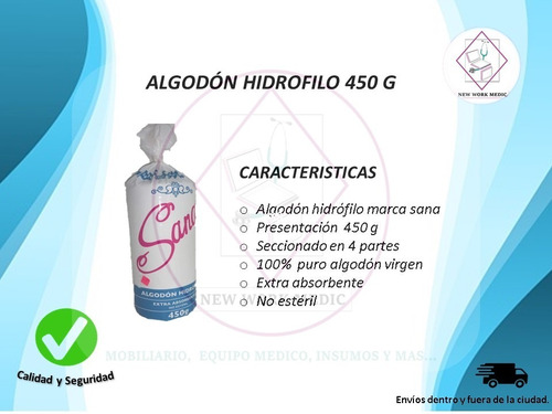 Algodón Hidrófilo En Rollo 450 Gr 