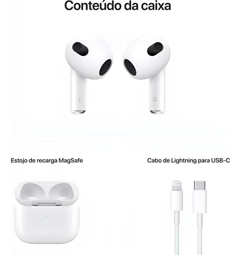 Fone Sem Fio Original Apple AirPods 3° Geração Carga Magsafe