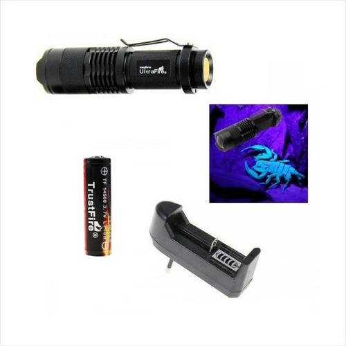 Pack Mini Linterna Ultravioleta Con Zoom Uv, 385 A 410nm