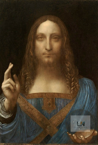 Lienzo Tela Canvas Arte Sacro Salvator Mundi Da Vinci 66x45