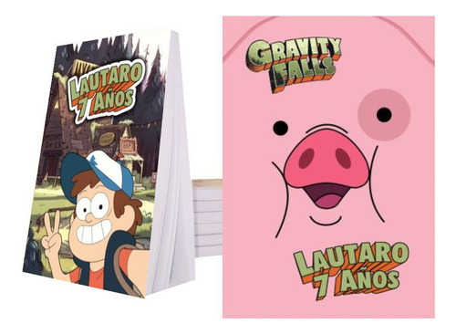 Gravity Falls Souvenir Anotador Personalizado X32 10x14cm