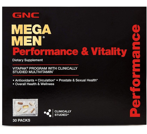 Mega Men Rendimiento Y Vitalidad Vitapak Gnc 30 Packs