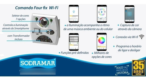 Kit 1 Comando Four Fix Wi-fi + 15 Led Smd 5w Rgb Sodramar