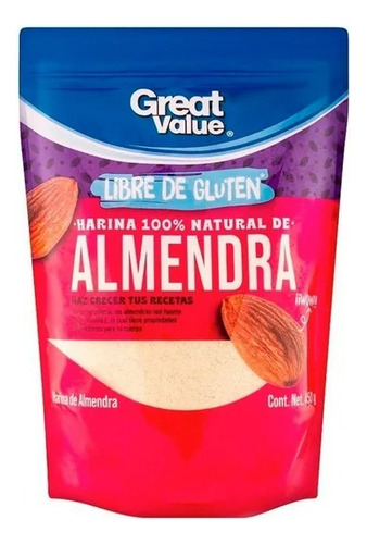 3 Pza Harina De Almendra Great Value Libre De Gluten 450 G