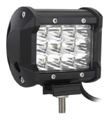 Faro Led Cuadrado Triple Fila 4pulgadas 60w Con Base