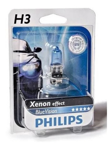 Lampara Phillips Original H3 12v Efecto Xenon Blue Visión 