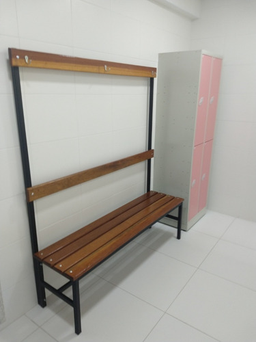 Banco Para Vestiário Com Cabideiro