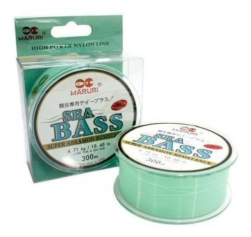 Linha Monofilamento Sea Bass 300m 0.37mm - Maruri Cor Verde