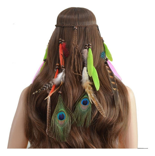 . 2pcs Diadema De Pelo Con Plumas De Pavo Real Fascinator