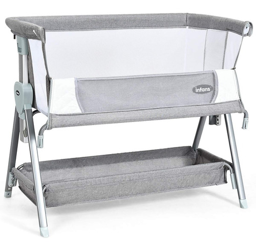 Infans Bedside Sleeper Light Grey Cuna Moisés Lateral Bebe